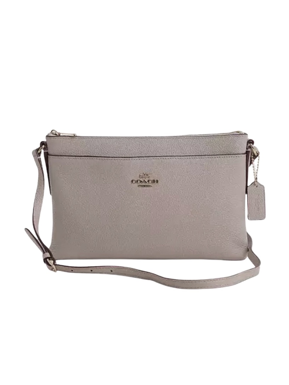 COACH Journal Crossbody Pebbled Leather Bag in Taupe